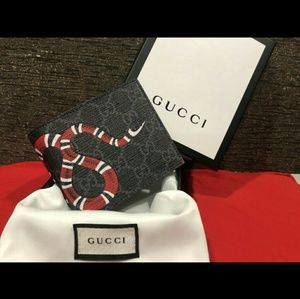 Gucci black monogram snake bifold